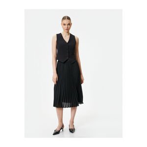 Koton Midi Pleated Skirt Normal Waist