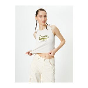 Koton Crop Undershirt Printed Ribbed