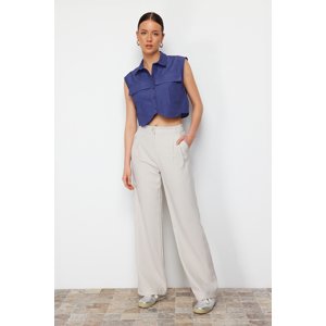 Trendyol Mink High Waist Wide Leg Pleated Woven Trousers