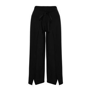 Trendyol Curve Black Wrap-Up Detail Beach Textile Woven Trousers