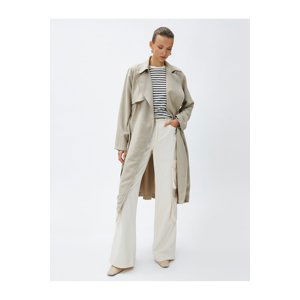 Koton Flowy Double Breasted Trench Coat with Belt