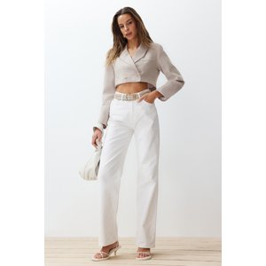 Trendyol Mink Crop Woven Blazer Jacket