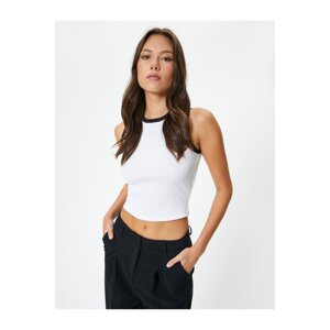 Koton Crop Corduroy Athlete Halterneck Piping Detailed