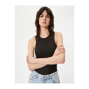 Koton Basic Sleeveless Undershirt Snap-On Halter Neck