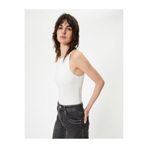 Koton Basic Sleeveless Undershirt Snap-On Halter Neck