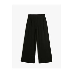 Koton Wide Leg Trousers Viscose Linen Blended Normal Waist