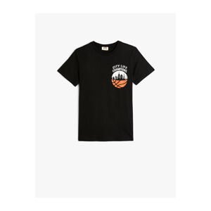 Koton T-Shirt Basketball Printed Short Sleeve Cotton