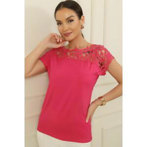 By Saygı Lace Boat Neck Blouse