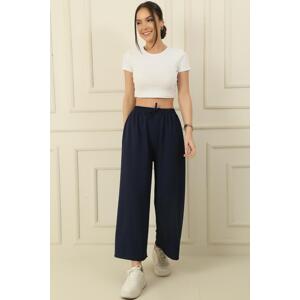 By Saygı Elastic Waist Palazzo Ayrobin Wide-Waist Trousers