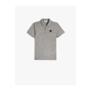 Koton Polo T-Shirt Short Sleeve Buttoned Embroidered Detailed