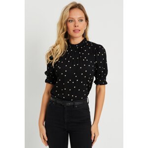 Cool & Sexy Women's Polka Dot Blouse Black