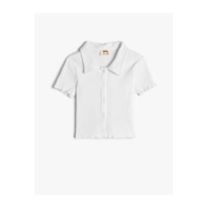 Koton Girls Polo Neck T-Shirt Ribbed Cotton