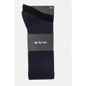 Avva Men's Navy Blue Patterned 2-Pack Socket Socks