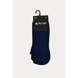 Avva Men's Navy Blue Crewneck Socks