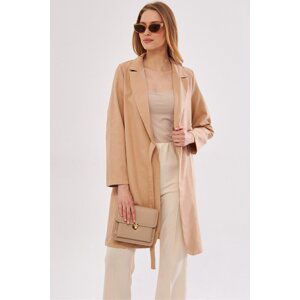 armonika Women's Beige Tie Long Coat