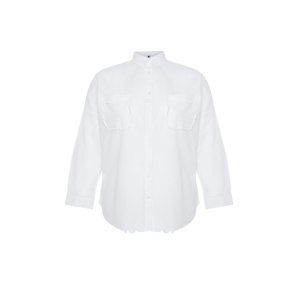 Trendyol Curve White Basic Oversize Woven Tunic