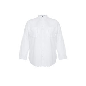 Trendyol Curve White Basic Oversize Woven Tunic