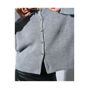 Laluvia Light Gray Knitwear Cardigan