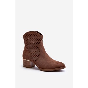 Brown openwork low-heeled shoes Cilvana