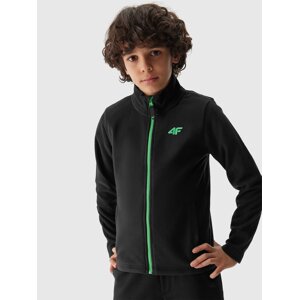 Boys' Fleece Sweatshirt with Regular 4F Stand-Up Collar - Black