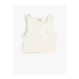 Koton Crop Undershirt Tulle Detailed Ribbed