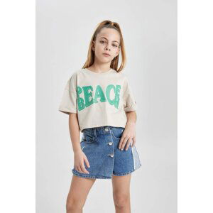 DEFACTO Girl Printed Short Sleeve T-Shirt