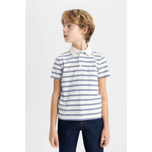 DEFACTO Boy Striped Pique Short Sleeve Polo T-Shirt