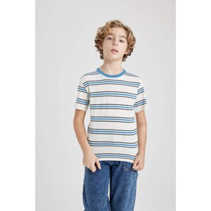 DEFACTO Boy Regular Fit Crew Neck Striped Short Sleeve T-Shirt