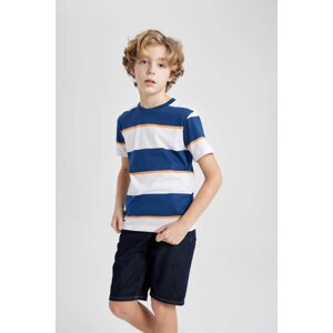 DEFACTO Boy Regular Fit Crew Neck Striped Short Sleeve T-Shirt