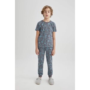 DEFACTO Boy Patterned Short Sleeve Pajama Set