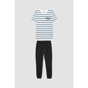 DEFACTO Boy Striped Short Sleeve 2 Piece Pajama Set
