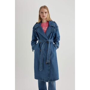 DEFACTO Belted Long Jean Jacket