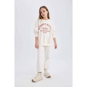 DEFACTO Girl Printed Sweatshirt Sweatpants 2 Piece Set