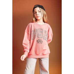 DEFACTO Girl Oversize Fit Crew Neck Sweatshirt