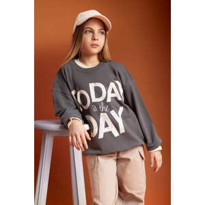 DEFACTO Oversize Fit Crew Neck Sweatshirt