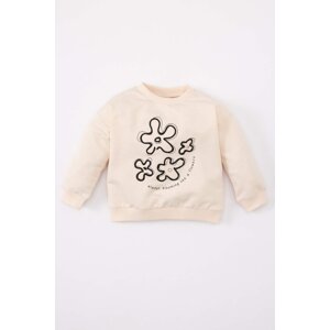 DEFACTO Baby Girl Crew Neck Floral Printed Sweatshirt