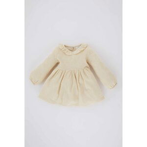 DEFACTO Baby Girl Long Sleeve Jacquard Dress