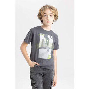 DEFACTO Boy Crew Neck Printed Short Sleeve T-Shirt