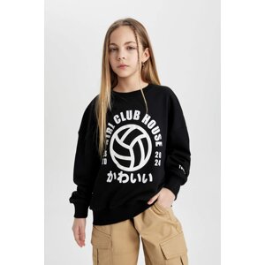 DEFACTO Girl Oversize Fit Crew Neck Sweatshirt