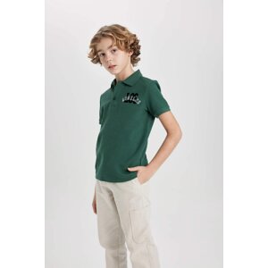 DEFACTO Boy Waffle Short Sleeve Polo T-Shirt