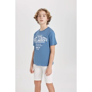 DEFACTO Boy Crew Neck Printed Short Sleeve T-Shirt