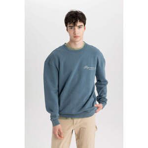 DEFACTO Comfort Fit Slogan Sweatshirt