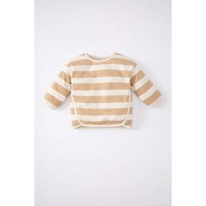 DEFACTO Baby Girl Regular Fit Crew Neck Striped Sweatshirt