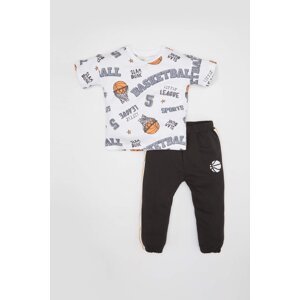 DEFACTO Baby Boy Sport Printed Cotton 2 Piece T-Shirt Sweatpants Set