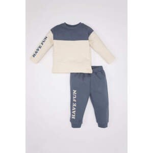 DEFACTO Baby Boy Color Blocked Cotton T-Shirt Sweatpants 2 Piece Set