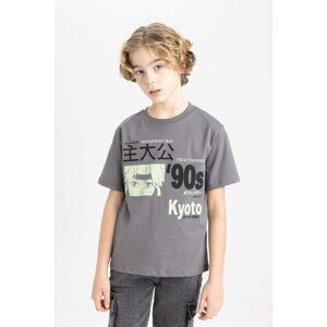 DEFACTO Boy Crew Neck Printed Short Sleeve T-Shirt