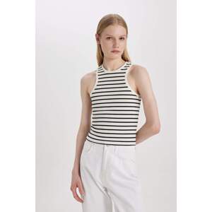 DEFACTO Slim Fit Striped Camisole Halter Collar Sleeveless Undershirt