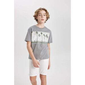 DEFACTO Boy Regular Fit Crew Neck Printed Short Sleeve T-Shirt