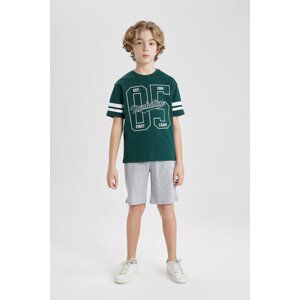 DEFACTO Boy Printed Short Sleeve T-Shirt Shorts 2 Piece Set