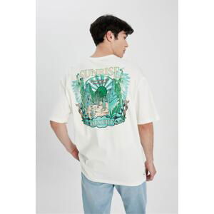 DEFACTO Comfort Fit Crew Neck Printed T-Shirt